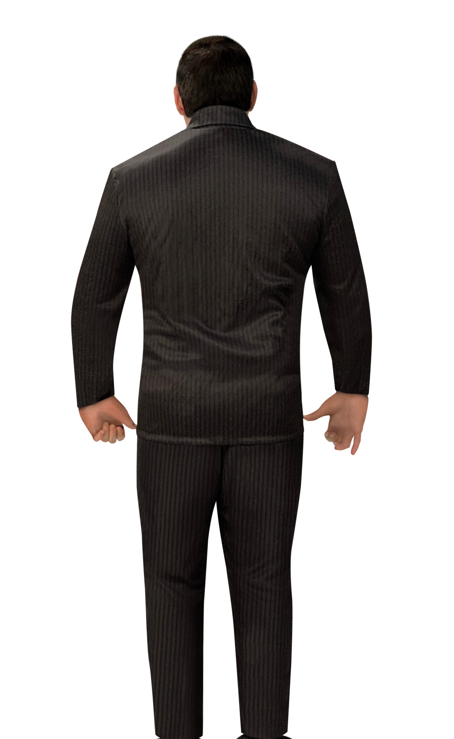 Gomez Addams Adult Halloween Costume with Pinstripe Jacket Shirt Front and Pants