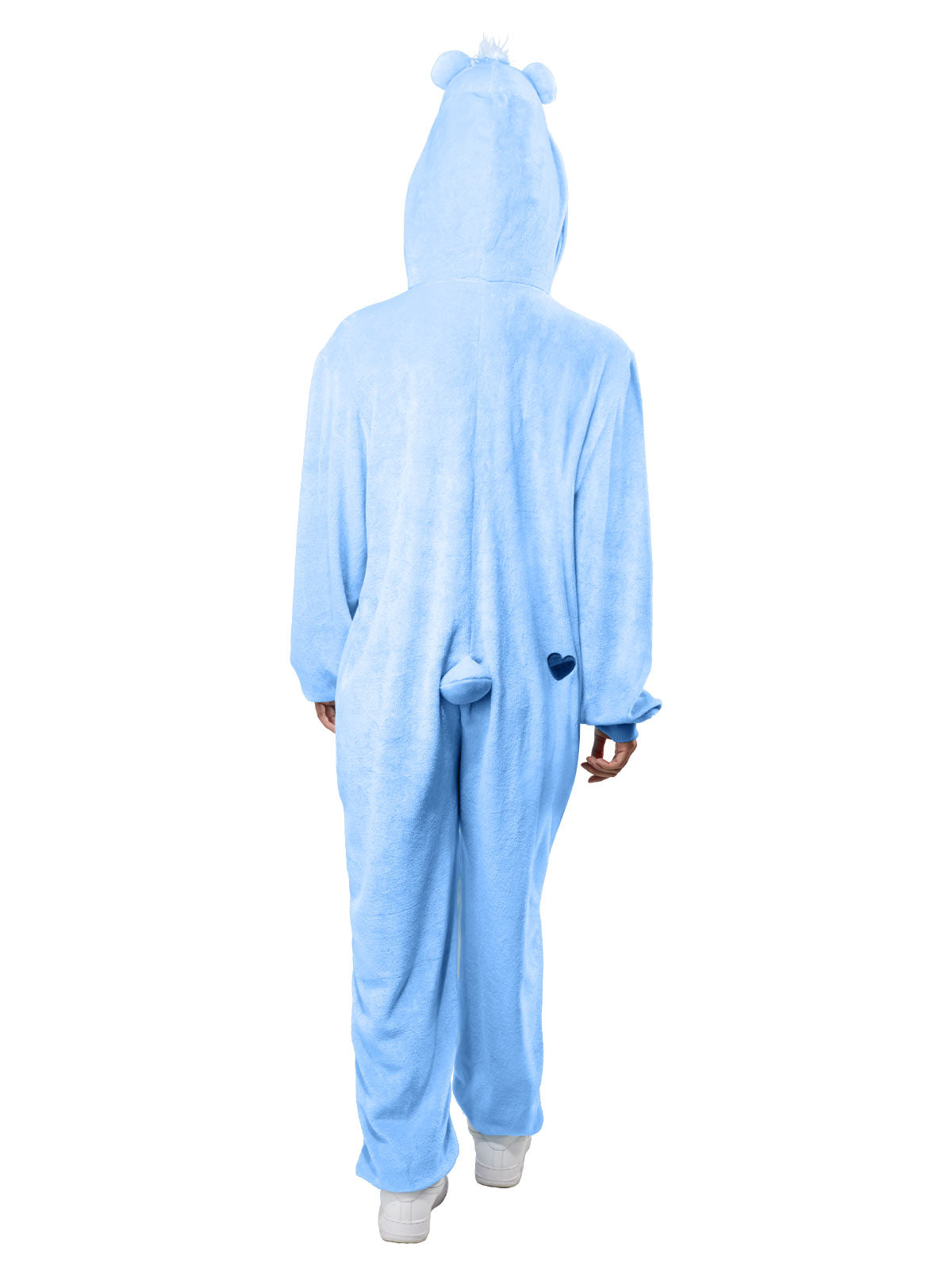 Grumpy Bear Adult Costume Plush Jumpsuit with Cloud Belly Badge