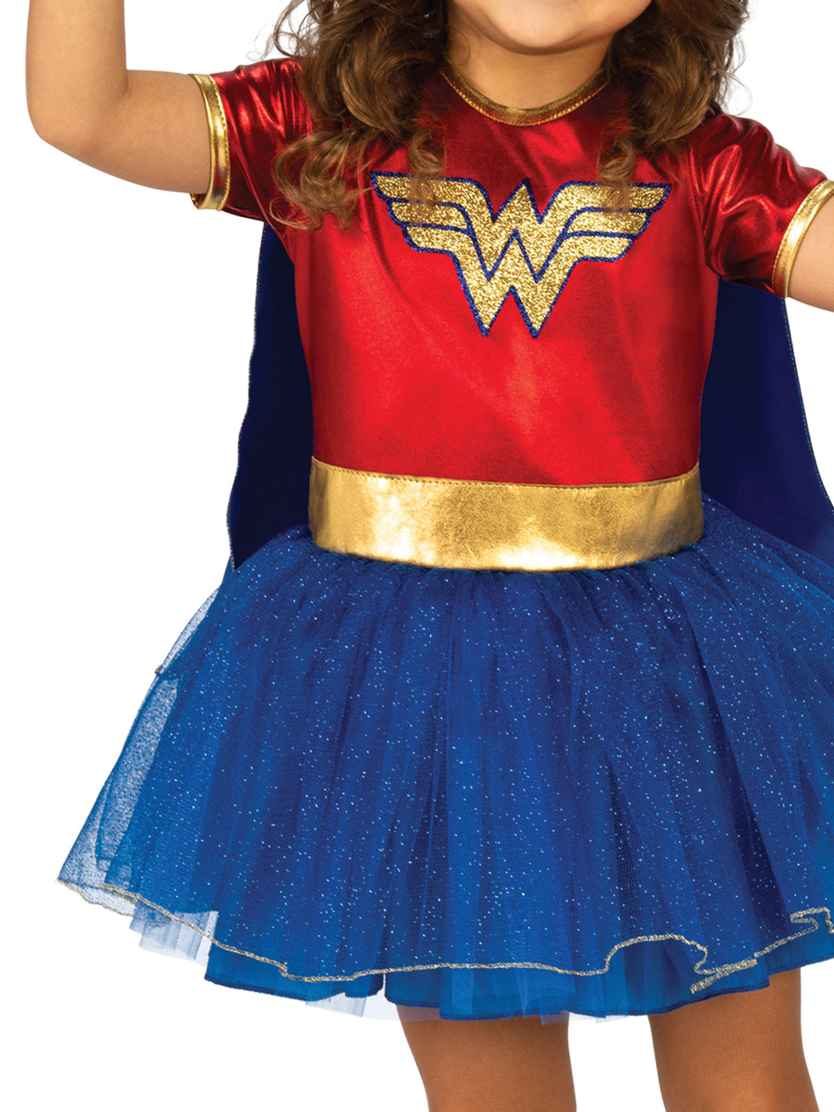 Wonder Woman Kids Costume with Logo Dress Cape and Belt