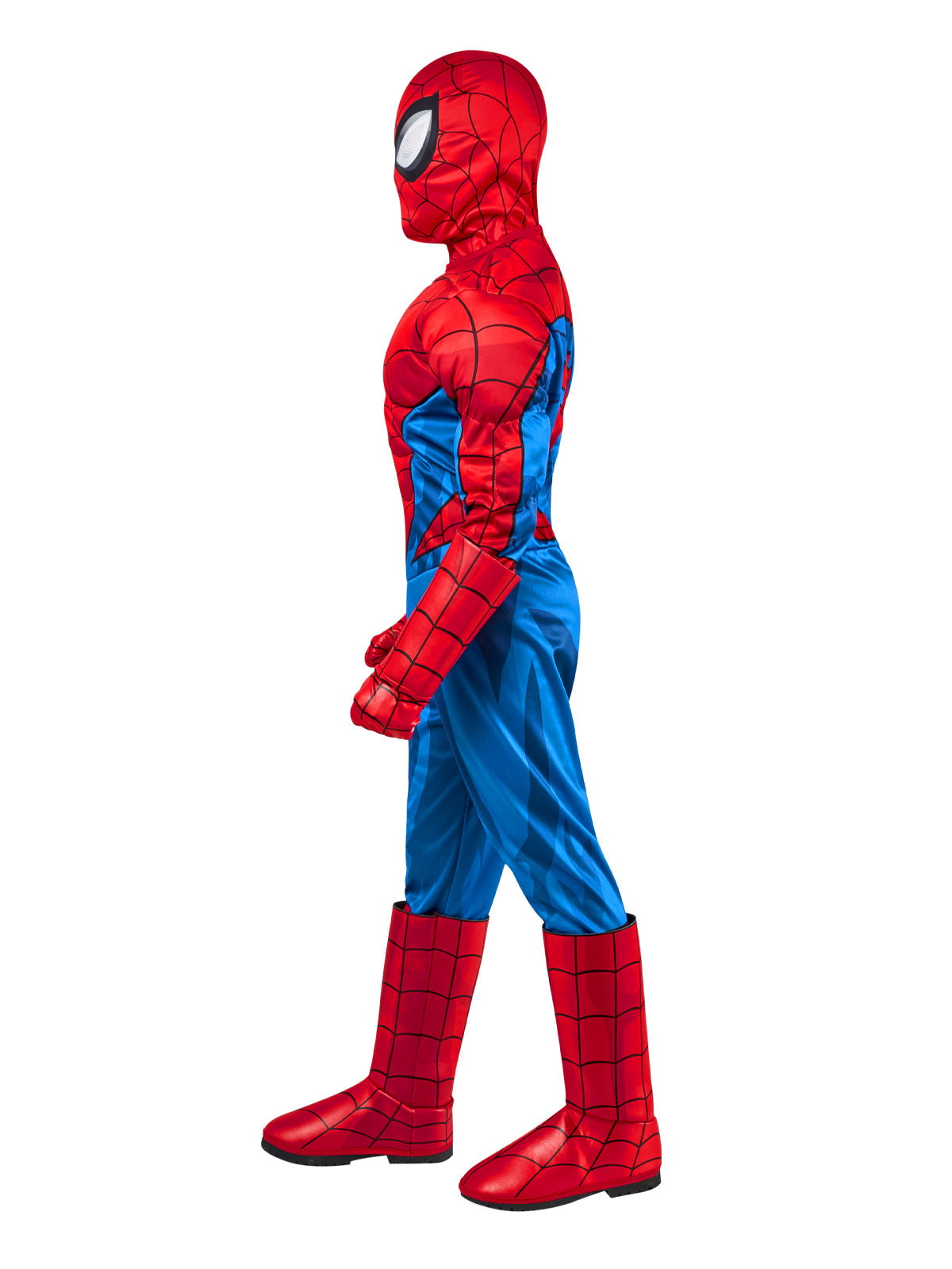 Spider Man Costume for Kids Muscle Chest Jumpsuit with Mask Gloves Superhero