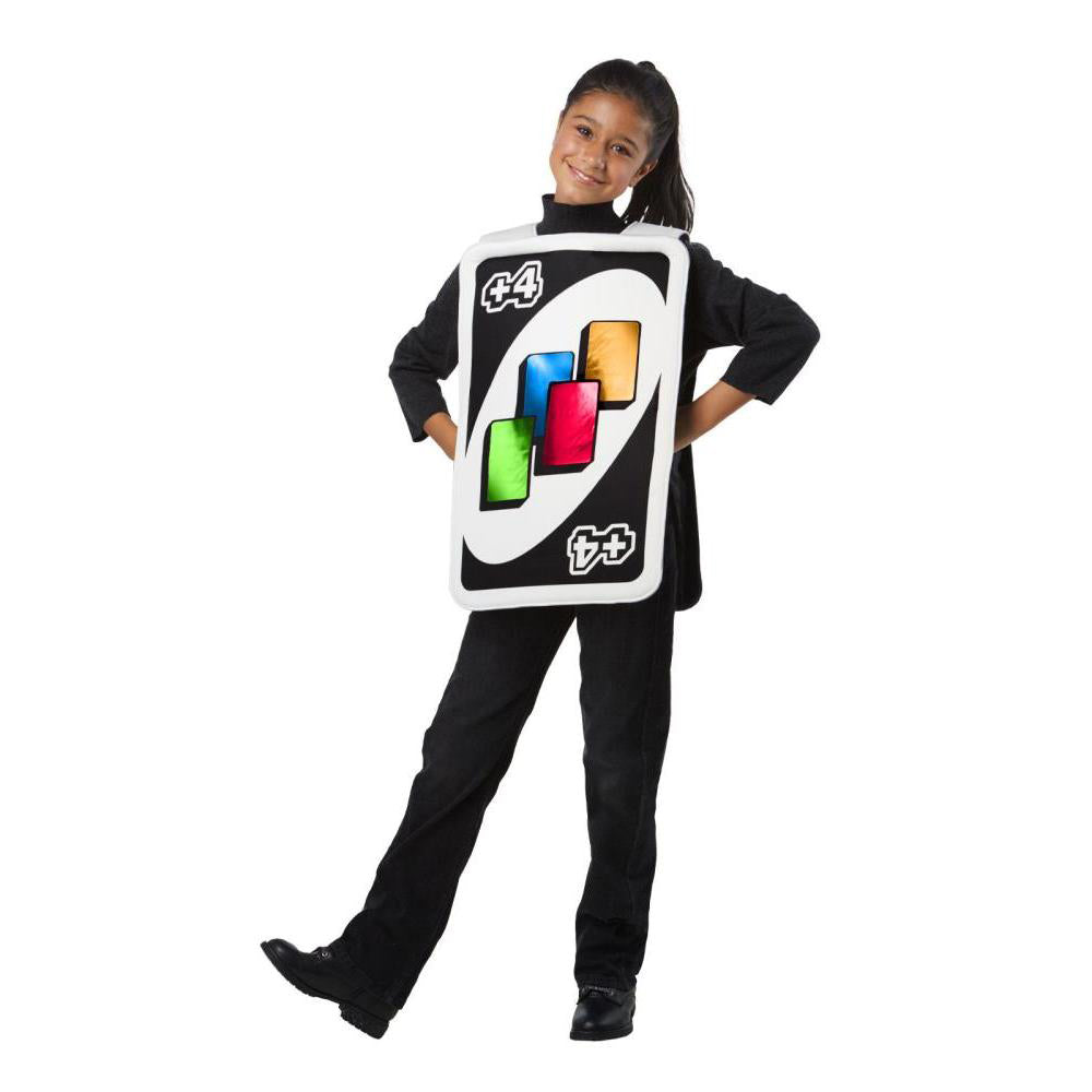 UNO Draw 4 Card Costume for Kids – Official Mattel Tabard for Dress-Up Fun