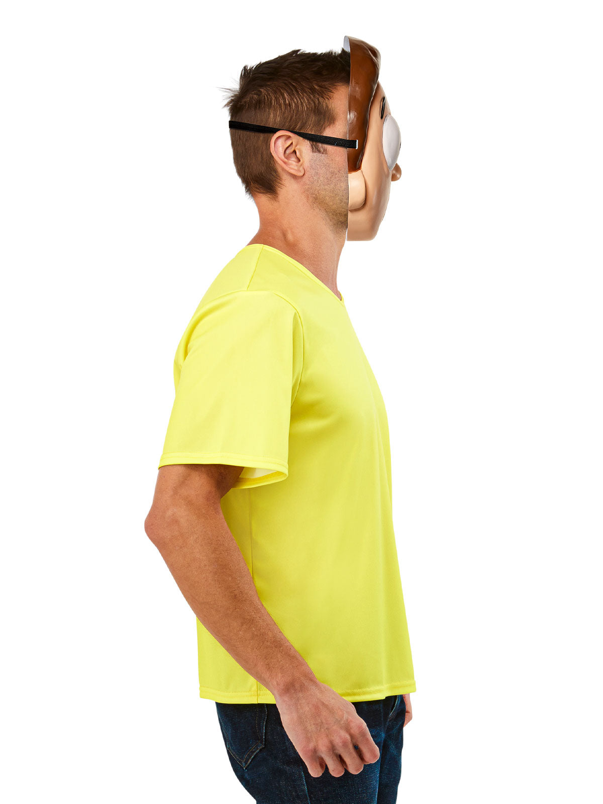 Morty Costume Adult Rick and Morty Yellow Shirt with Mask
