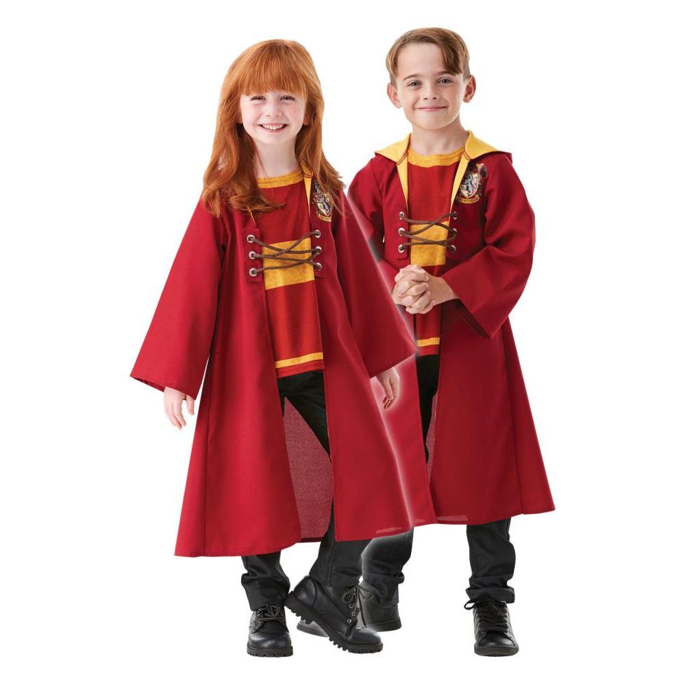 Harry Potter Gryffindor Quidditch Robe Costume with Hood and Emblem for Adults - Multi Colour