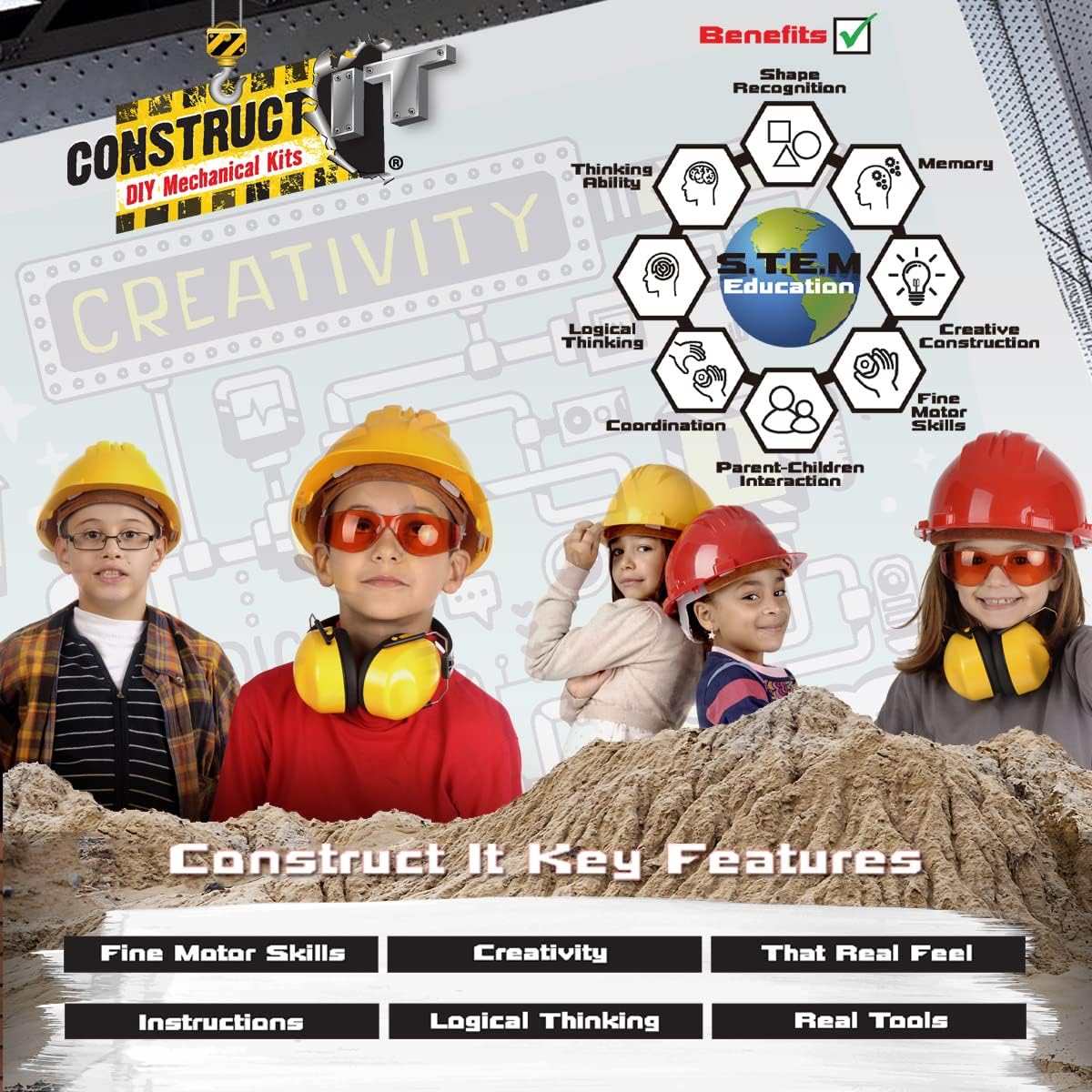 Construct IT Hurricane Fighter Plane - 331 Piece STEM Toys Construction Kit for 8+ Year Old's - Build Your Own Metal Plane for Kids Ages 8-12