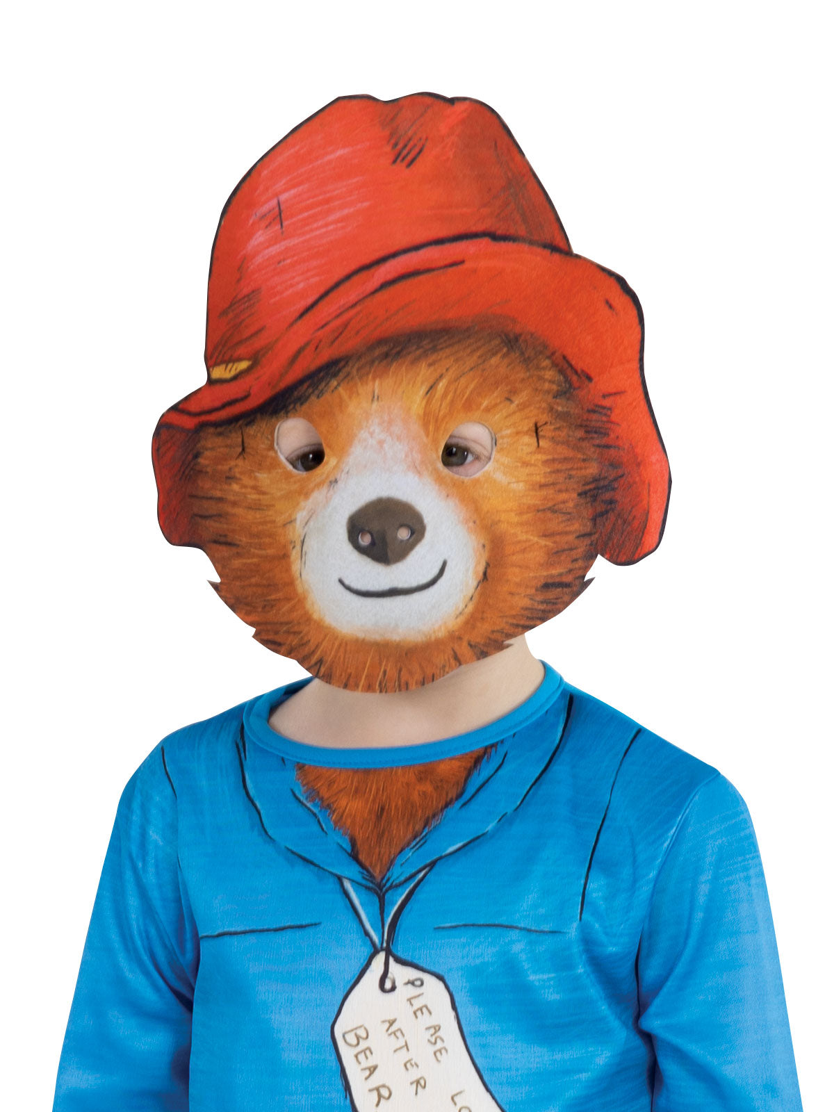 Paddington Bear Kids Costume – Official Licensed Blue Tunic with Mask and Red Hat, Blue Colour