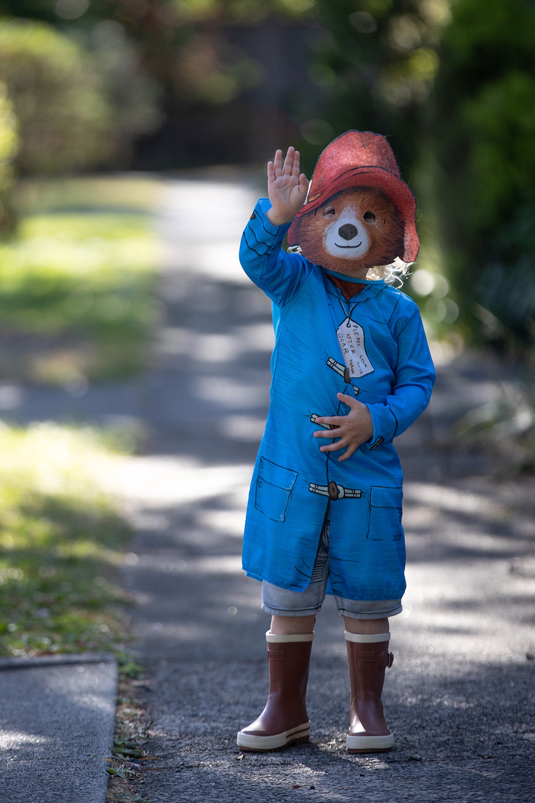 Paddington Bear Kids Costume – Official Licensed Blue Tunic with Mask and Red Hat, Blue Colour
