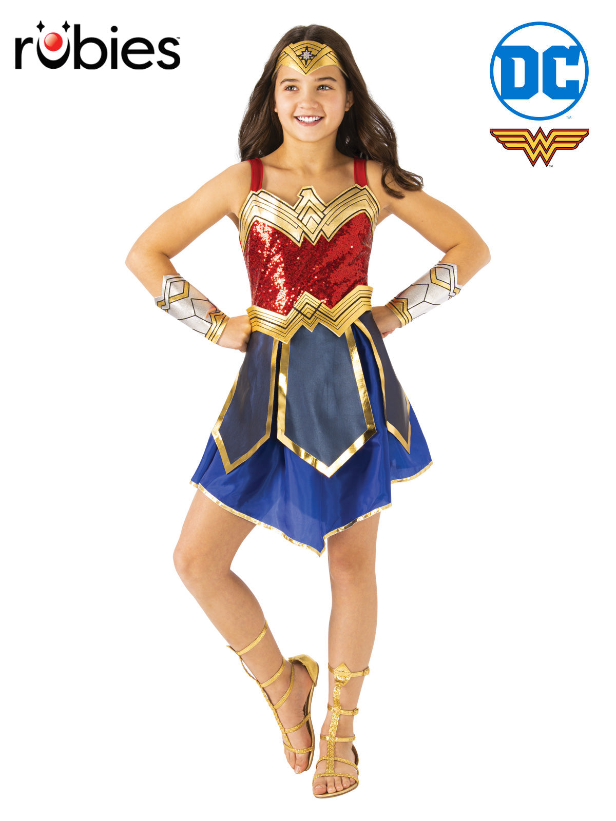 Wonder Woman 1984 Deluxe Child Costume Red Sequin Dress with Accessories