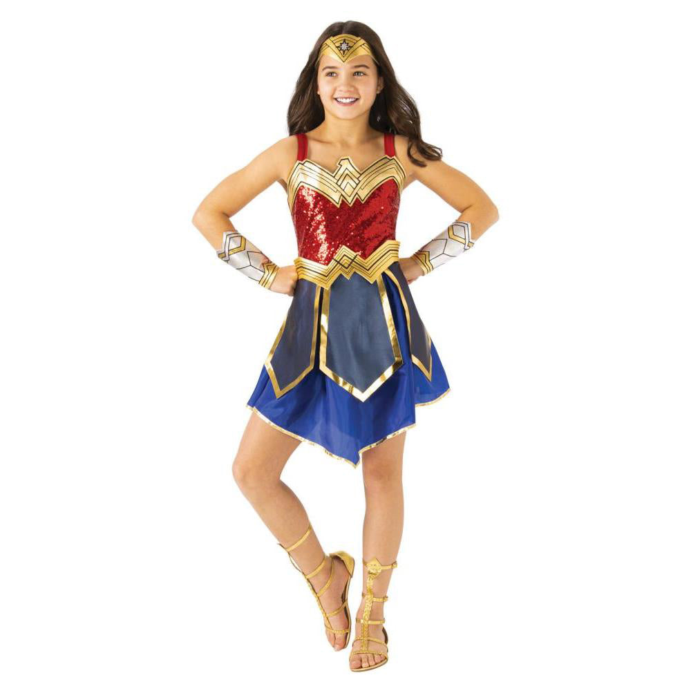Wonder Woman 1984 Deluxe Child Costume Red Sequin Dress with Accessories