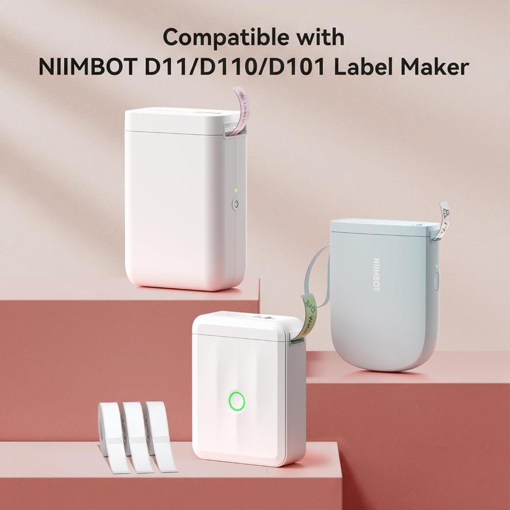 NIIMBOT 12 x 40 mm Label Tape for D11/D110/D101, 3 Rolls, 480 Labels, White