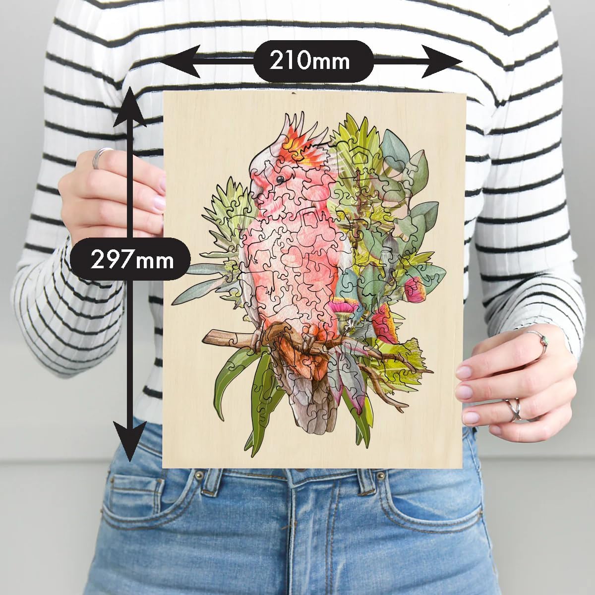 Major Mitchell Cockatoo Wooden Jigsaw Puzzle – 125-Piece Nature-Inspired Artistic Puzzle