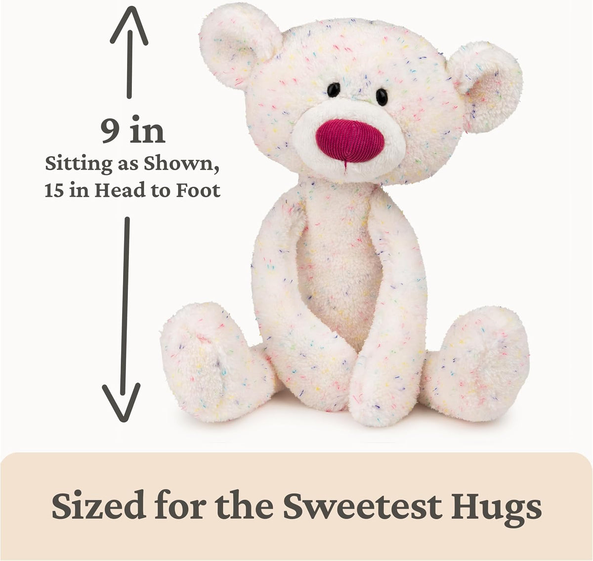Gund Toothpick Confetti Teddy Bear Kids Soft Toy – 38 cm – White