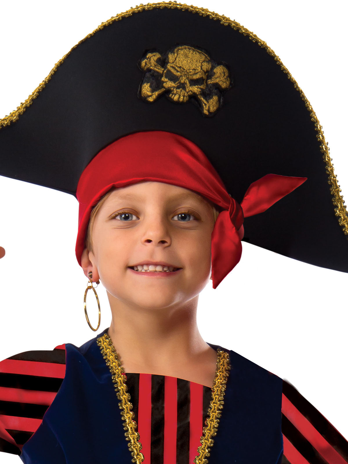 Kids Pirate Costume with Hat Vest Shirt Pants Belt Skull Book Week