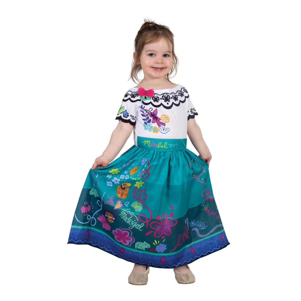Disney Encanto Mirabel Costume Dress with Floral Print and Butterfly Detail