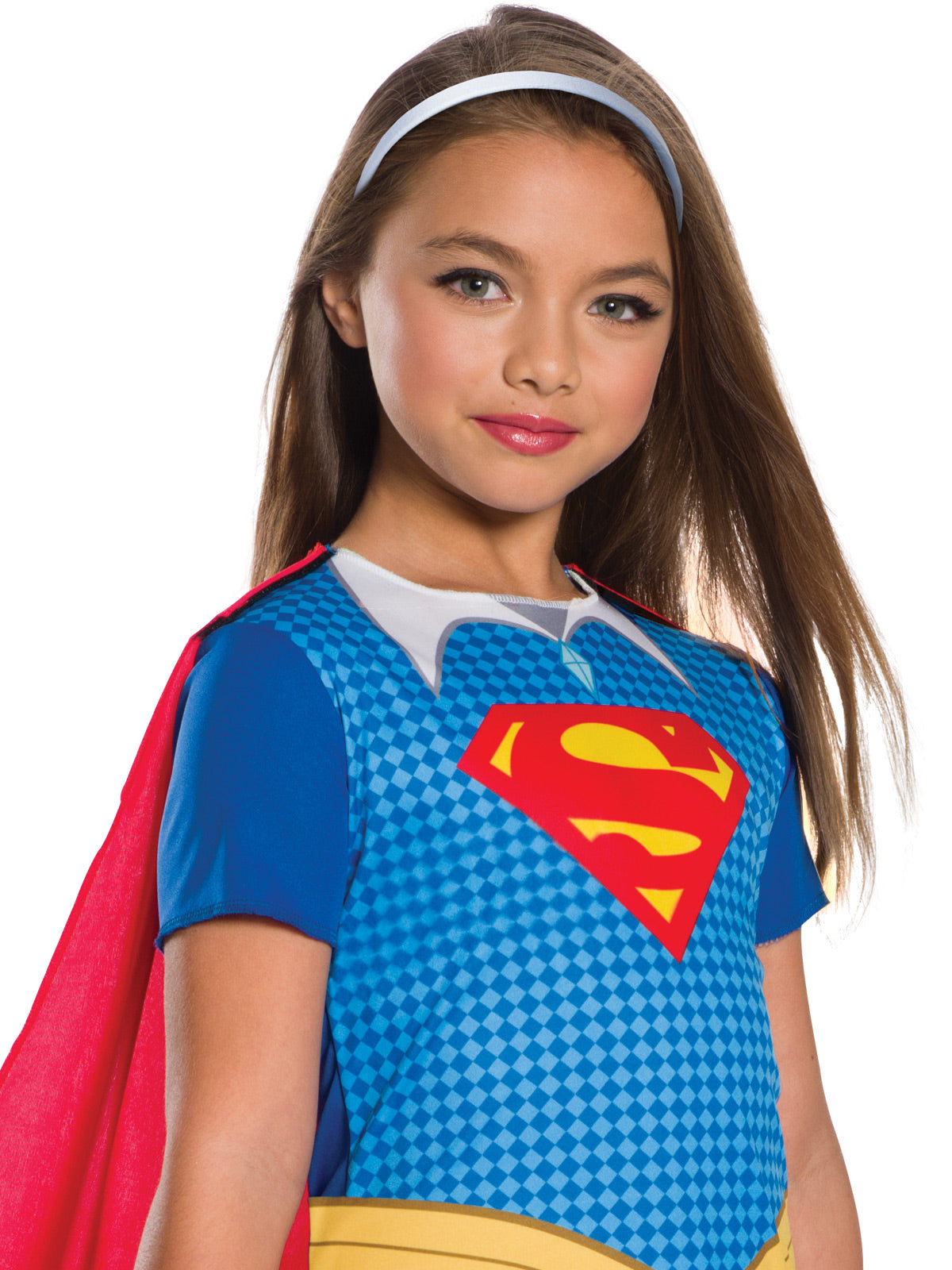 Supergirl Costume for Kids Dress with Cape and Headband Superhero Outfit