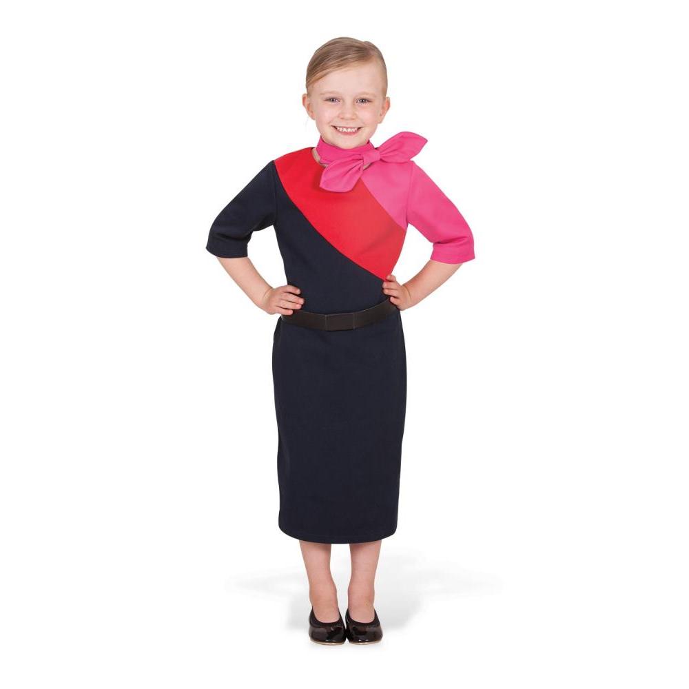 Qantas Flight Attendant Costume for Kids – Official Cabin Crew Uniform Dress with Accessories - Multi Colour