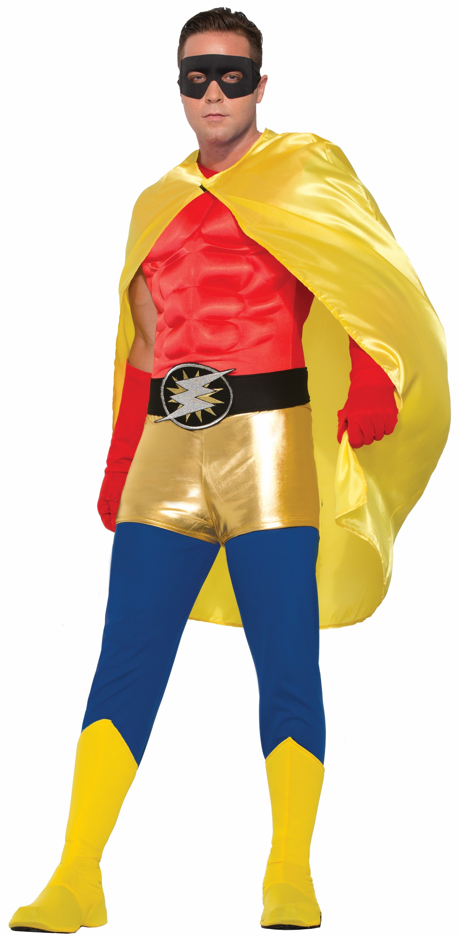 Superhero Costume Cape for Adults in Yellow Satin