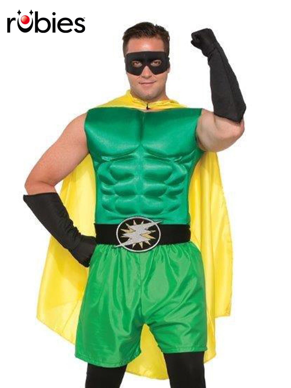 Adult Green Muscle Chest Top for Superhero Costumes with Flexed Torso