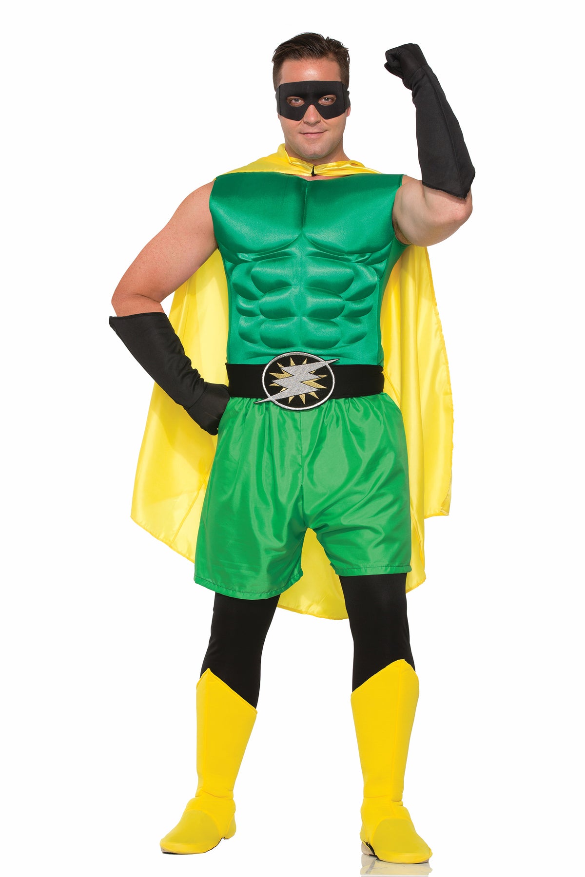 Adult Green Muscle Chest Top for Superhero Costumes with Flexed Torso