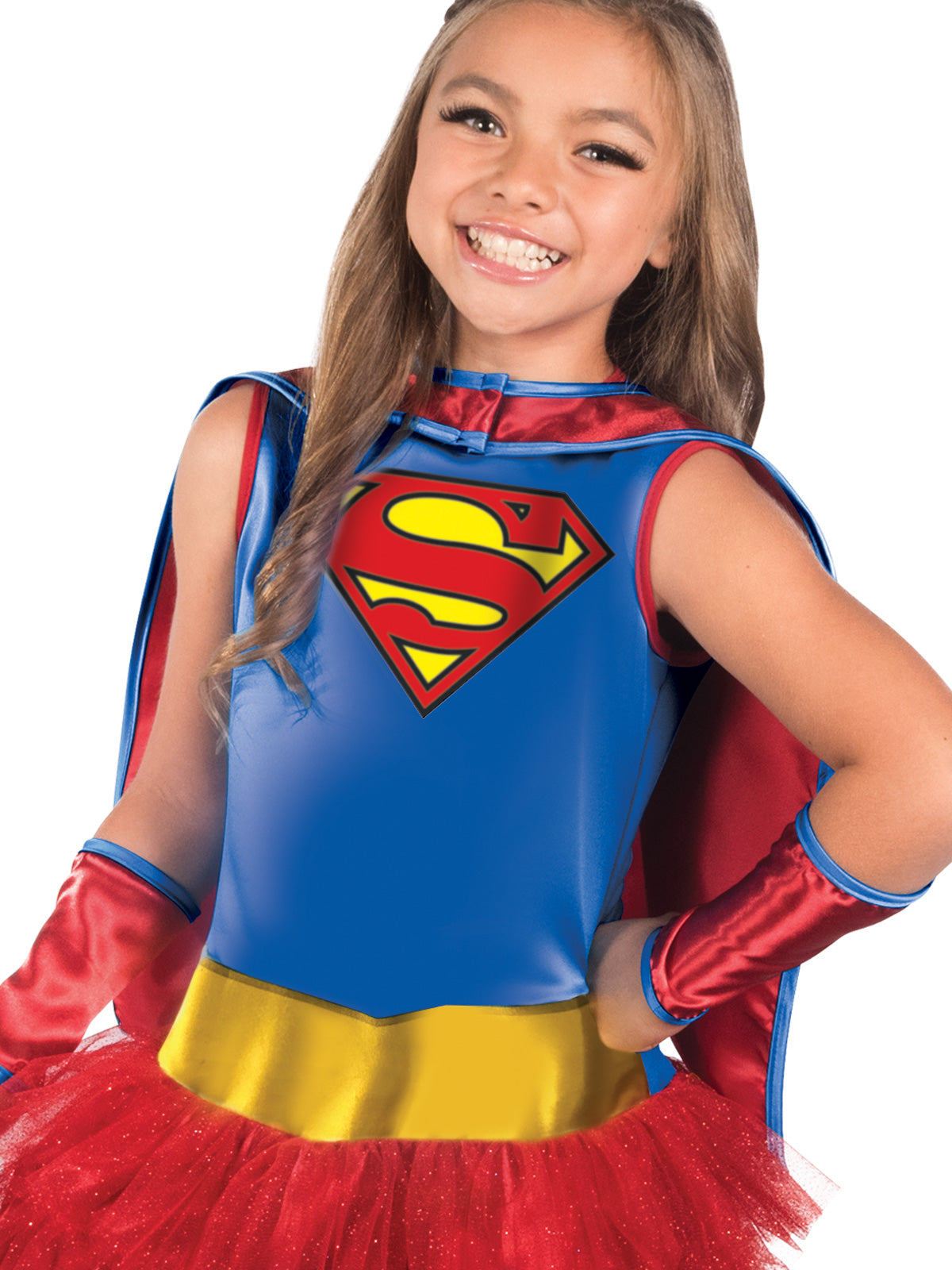 Supergirl Costume for Kids Dress with Cape Tutu Skirt and Gauntlets Superhero