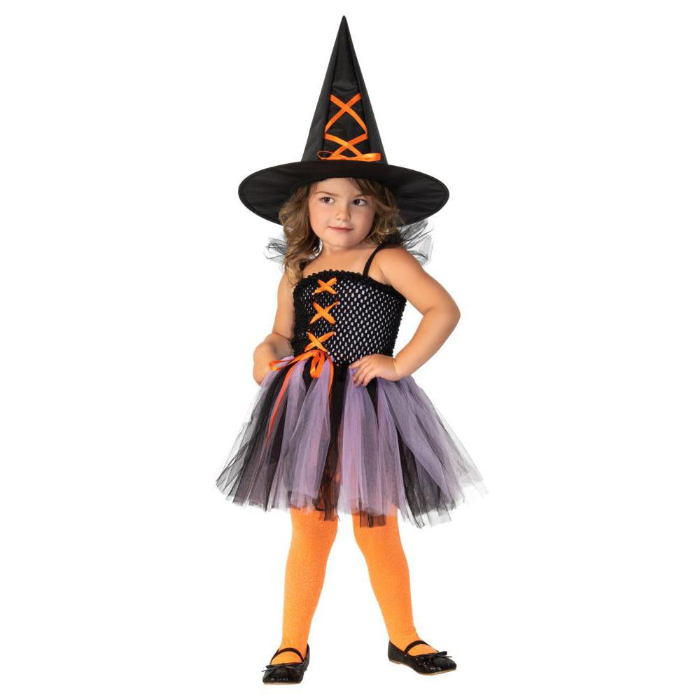 Witch Costume for Kids with Tutu Dress and Hat – Halloween Outfit