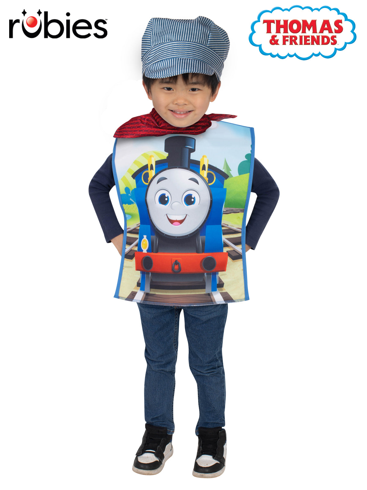 Thomas the Tank Engine Costume for Kids with Train Tunic Hat and Scarf