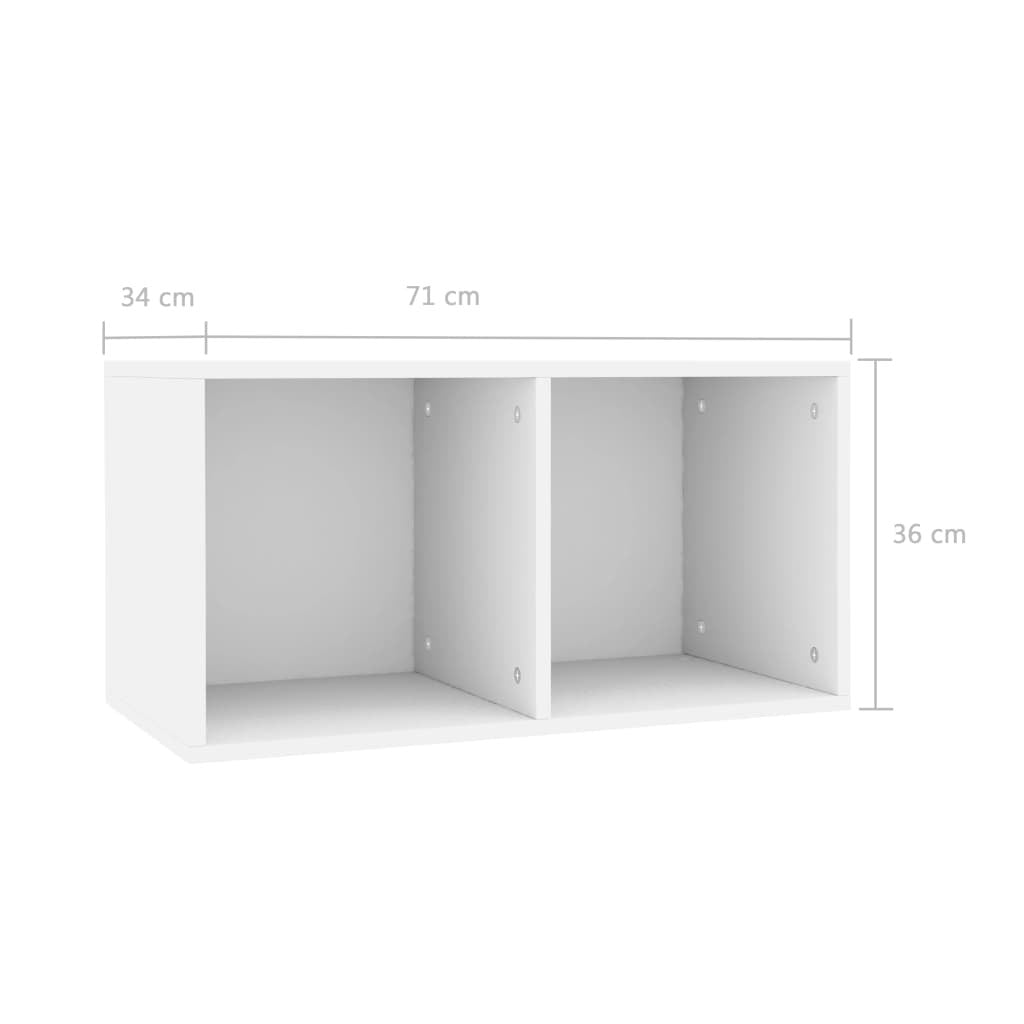 Vinyl Storage Box White 71x34x36 cm Engineered Wood