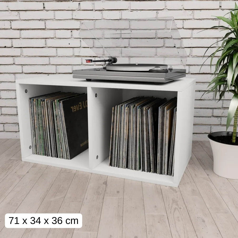 Vinyl Storage Box White 71x34x36 cm Engineered Wood