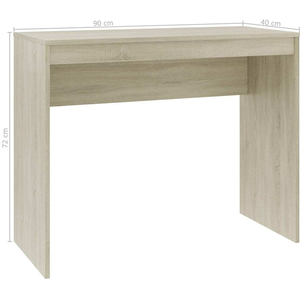 Desk Home Office Study Table Console Compact Engineered Wood Sonoma Oak