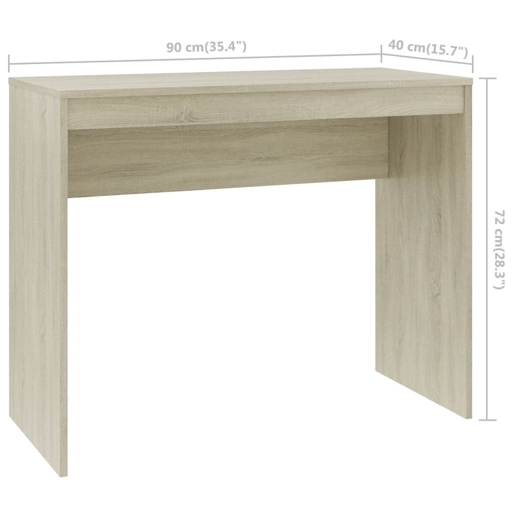 Desk Home Office Study Table Console Compact Engineered Wood Sonoma Oak