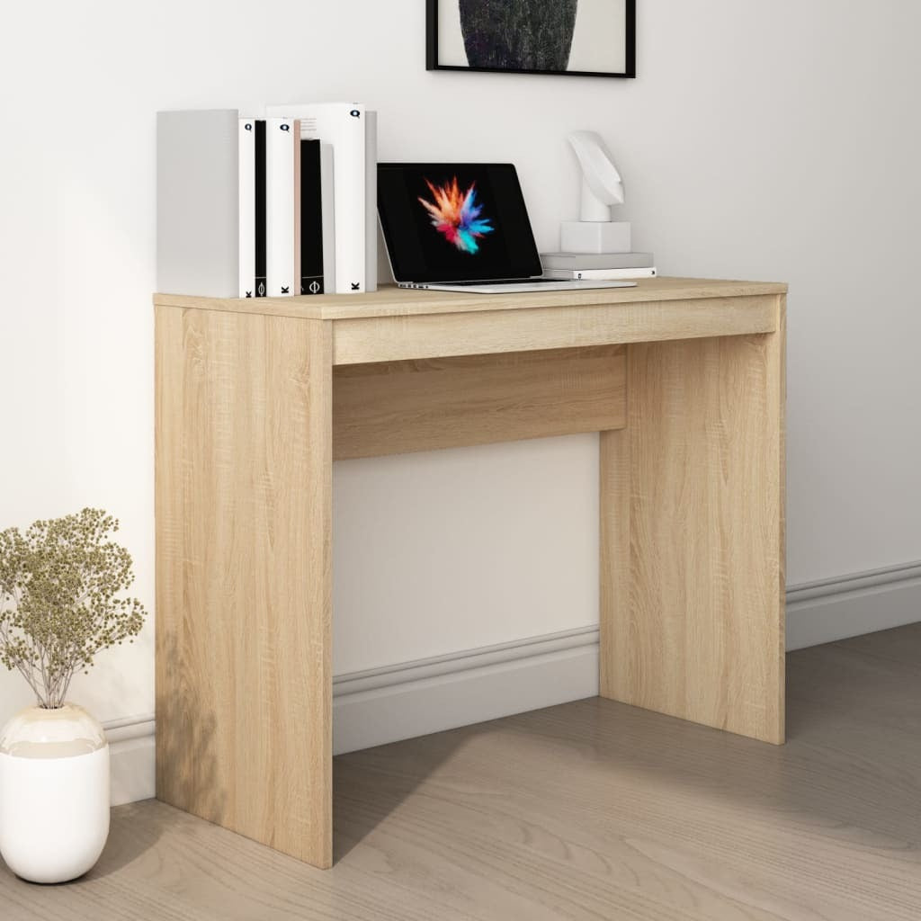 Desk Home Office Study Table Console Compact Engineered Wood Sonoma Oak