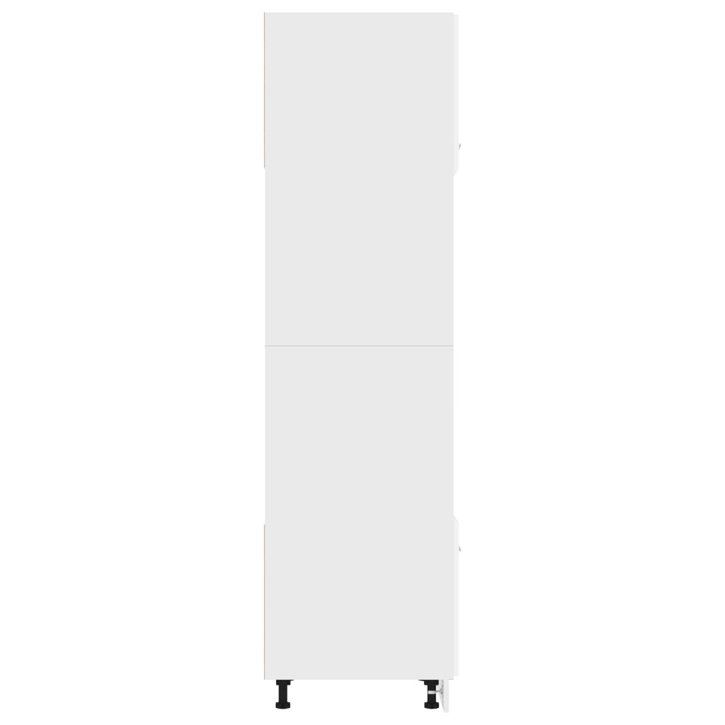 Microwave Cabinet Lyon Engineered Wood Kitchen Storage Unit Tall White