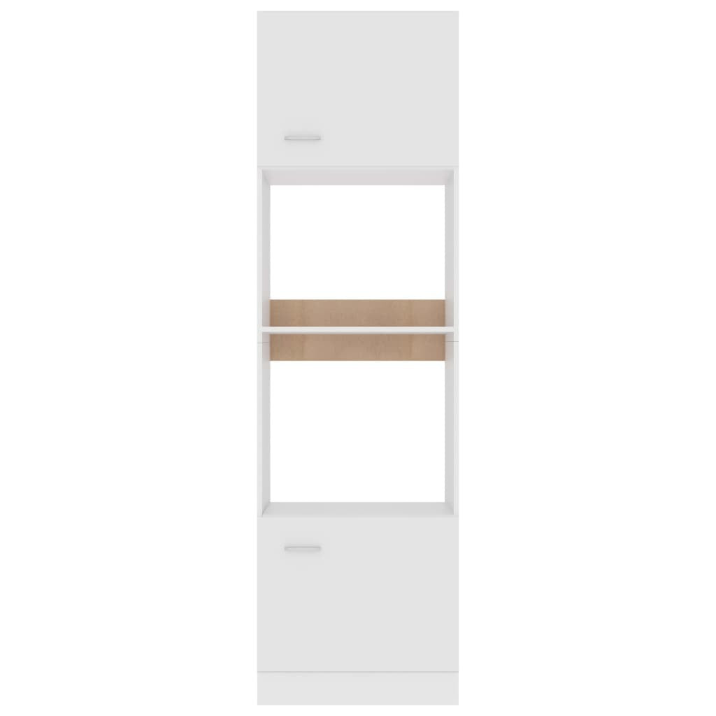 Microwave Cabinet Lyon Engineered Wood Kitchen Storage Unit Tall White