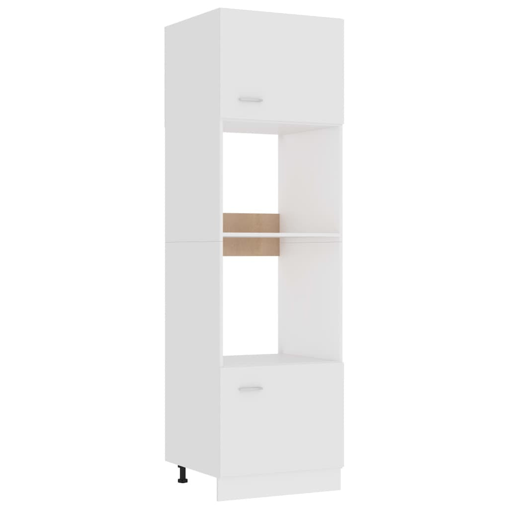 Microwave Cabinet Lyon Engineered Wood Kitchen Storage Unit Tall White