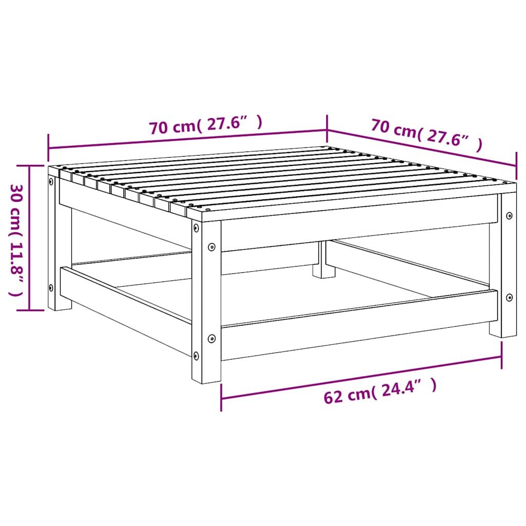 Garden Footstool 70x70x30 cm Solid Pinewood