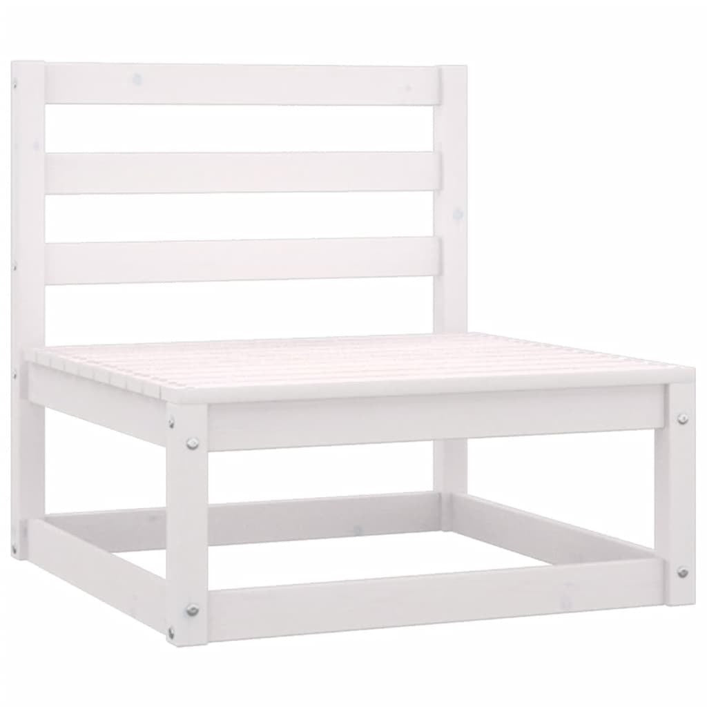 2 Piece Garden Lounge Set Modular Outdoor Furniture Solid Pinewood White