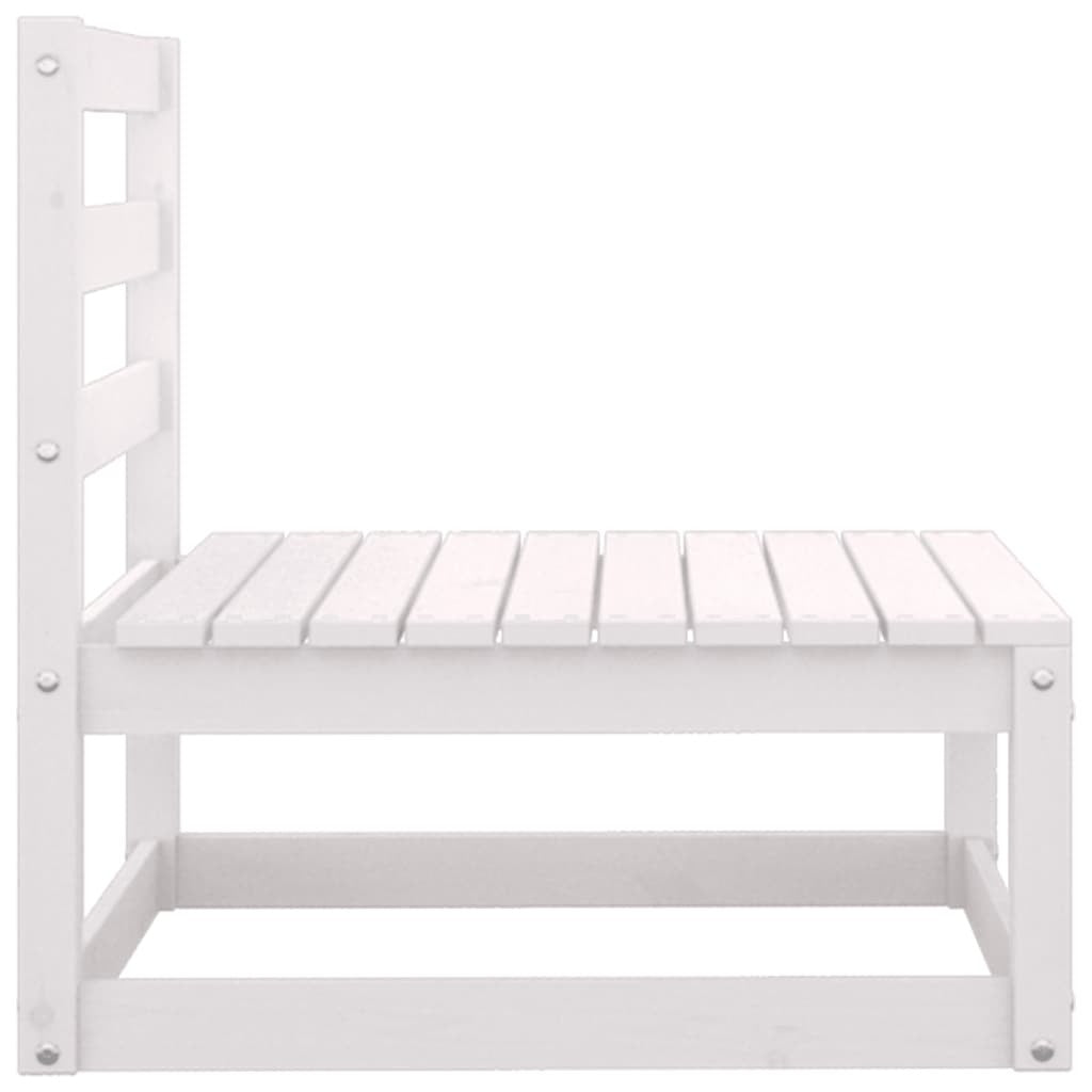 2 Piece Garden Lounge Set Modular Outdoor Furniture Solid Pinewood White