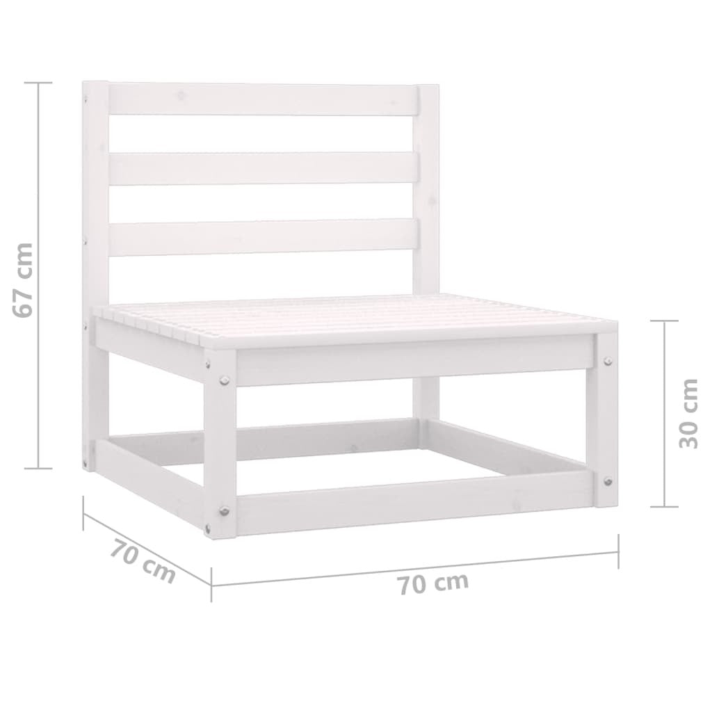 2 Piece Garden Lounge Set Modular Outdoor Furniture Solid Pinewood White