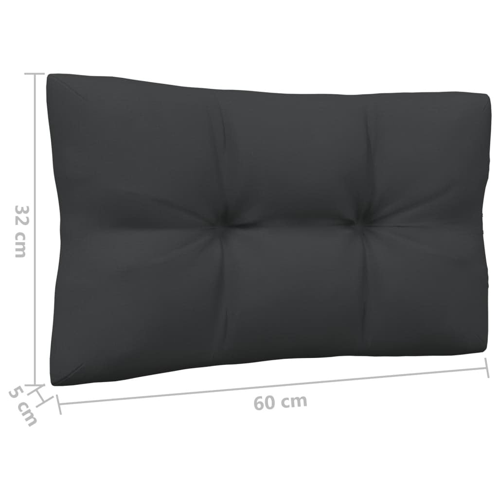 Garden Middle Sofa Modular Outdoor Seating Cushioned Solid Pinewood Grey