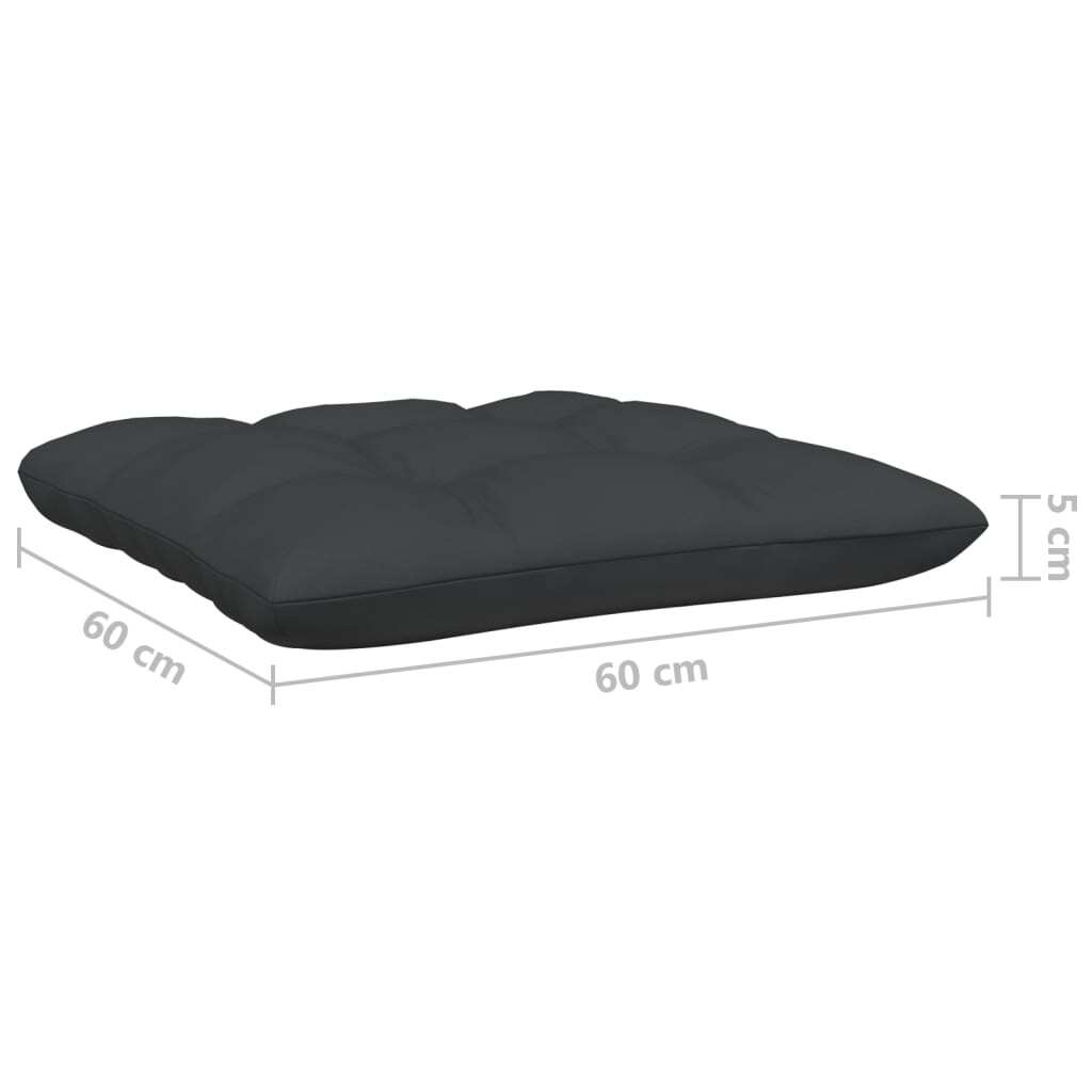 Garden Middle Sofa Modular Outdoor Seating Cushioned Solid Pinewood Grey