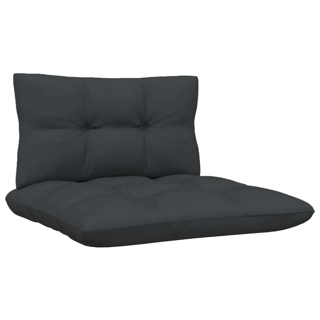 Garden Middle Sofa Modular Outdoor Seating Cushioned Solid Pinewood Grey