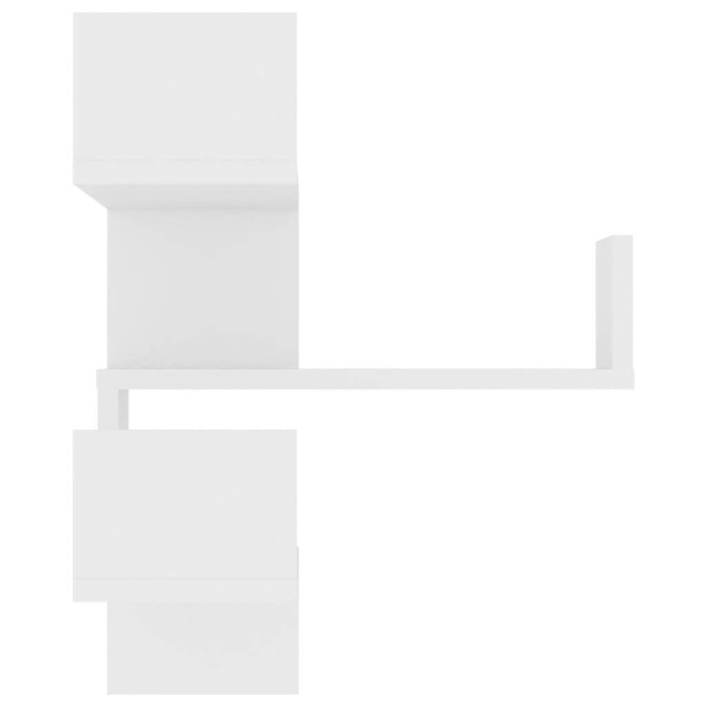 Wall Corner Shelf Floating Display Storage Unit Engineered Wood White