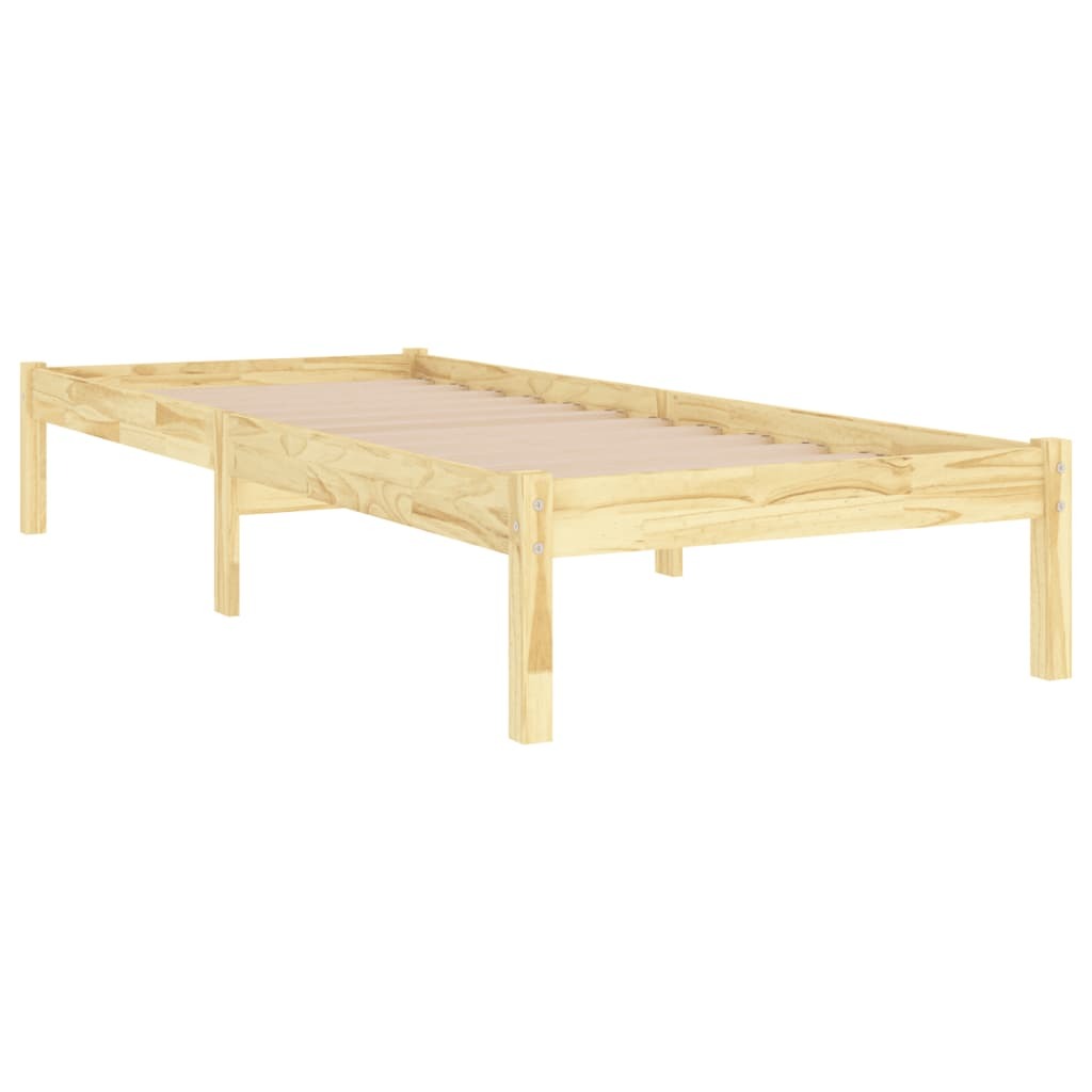 Bed Frame without Mattress 90x190cm Single Solid Pinewood Bedstead Frame