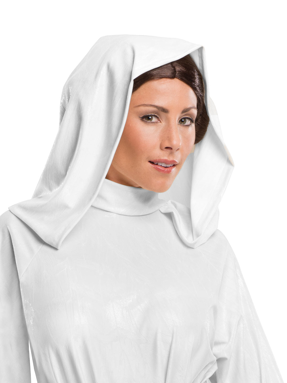 Princess Leia Costume Adult Deluxe Star Wars Fancy Dress with Belt and Wig - White