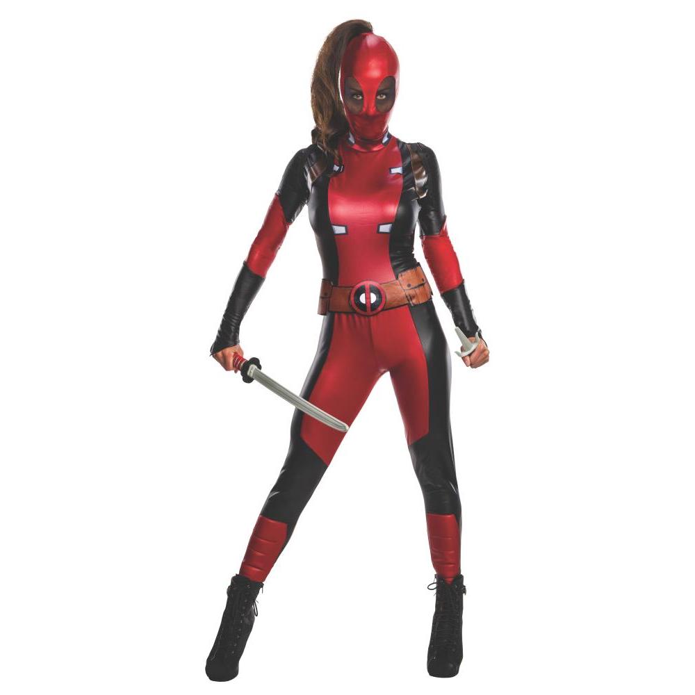 Deadpool Womens Costume Adult Official Marvel Outfit with Snood and Belt