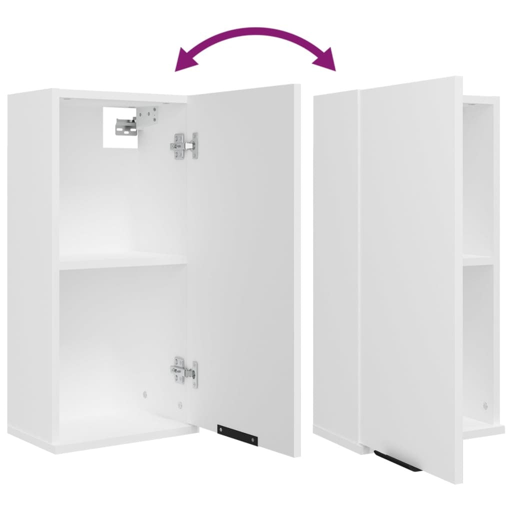 Wall-Mounted Bathroom Cabinet Storage Unit Single Door Engineered Wood White