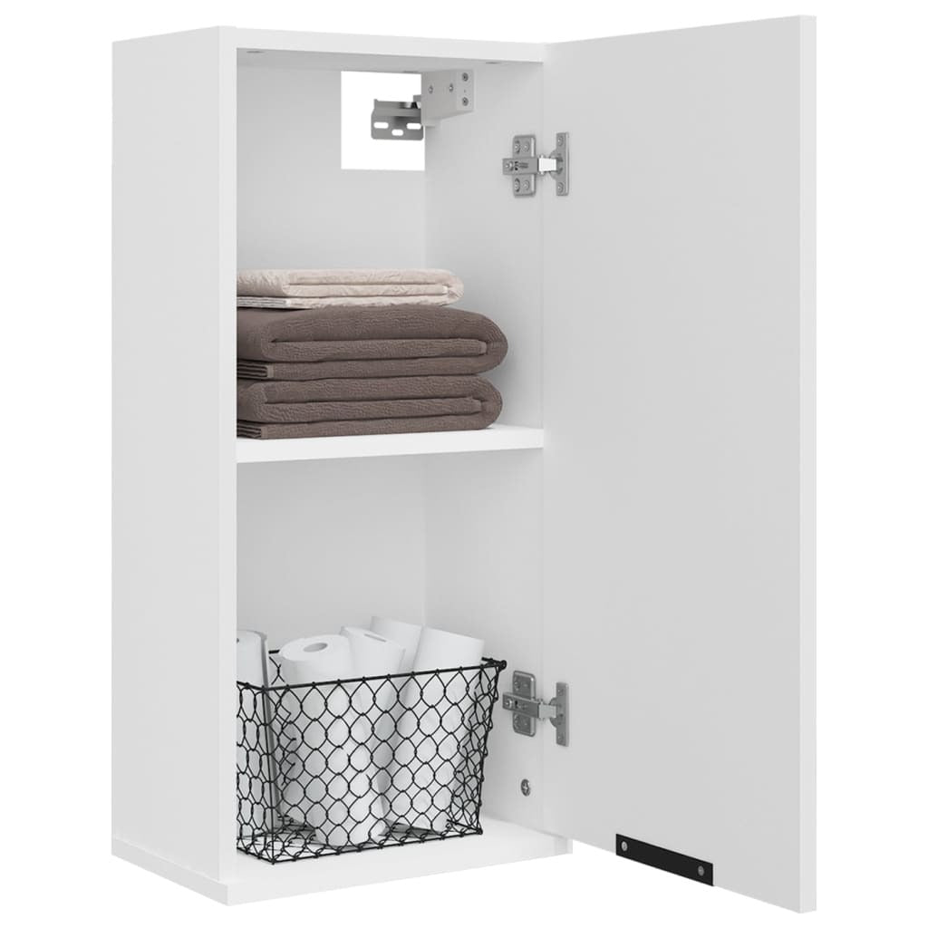 Wall-Mounted Bathroom Cabinet Storage Unit Single Door Engineered Wood White
