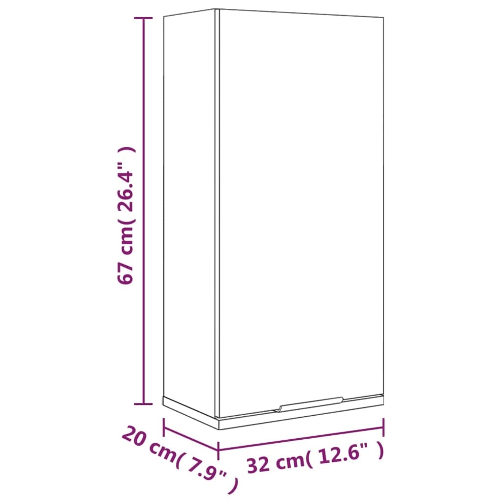 Wall-Mounted Bathroom Cabinet Storage Unit Single Door Engineered Wood White