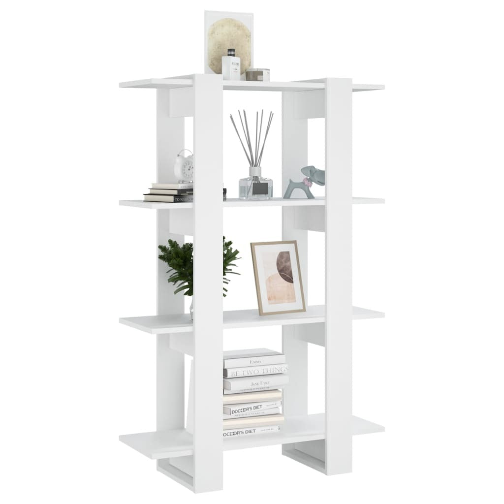 Book Cabinet Room Divider Storage Bookshelf Tall Unit Engineered Wood White