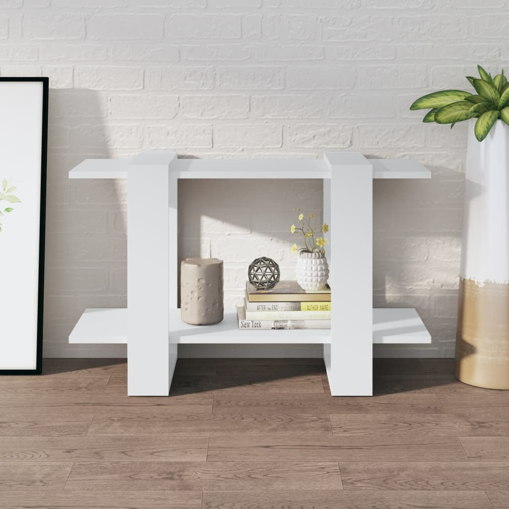Book Cabinet Room Divider Storage Bookshelf Unit Compact Engineered Wood White