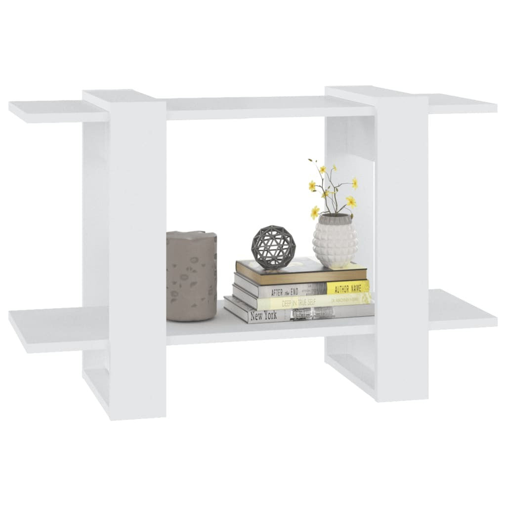 Book Cabinet Room Divider Storage Bookshelf Unit Compact Engineered Wood White